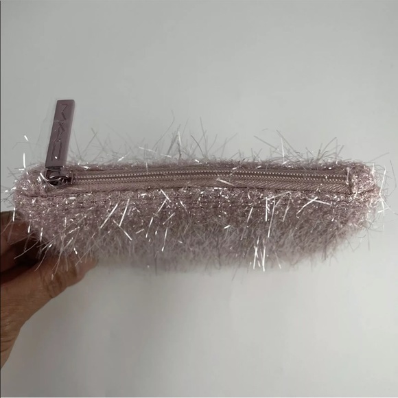 Mac Holiday 2020 Small Makeup Cosmetic Bag Case Pouch PINK Tinsel 5.5" x 4" - Picture 4 of 5